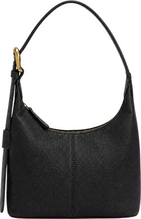 Twinset Tassen, Dames, Zwart, ONE Size, Leer, Gehamerde Leren Hobo Tas