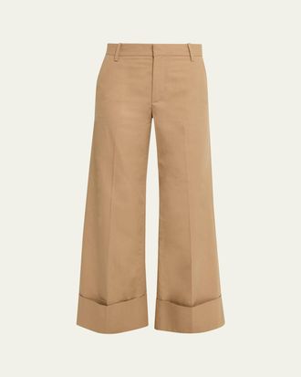 Frame Denim The Cuffed Slim Palazzo Trousers