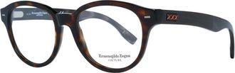 Ermenegildo Zegna Accessoires, Heren, Bruin, ONE Size, Bruine Ronde Optische Monturen met Veerscharnier