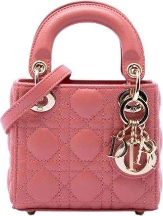Dior Pre-owned Micro Lady Dior - Dames - Vintage Handtas - Roze - ONE Size - Leer - Vintage