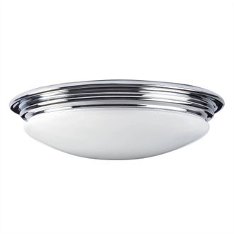 Netlighting Brompton LED Bathroom Flush Mount Ceiling Light Polished Chrome IP44 in Grey
