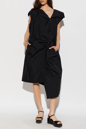 Issey Miyake Asymmetric Jumpsuit With Draping, Womens, Black