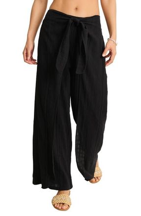 Tommy Bahama Mykonos Textured Cover-Up Sarong Pants in Black at Nordstrom, Size X-Small
