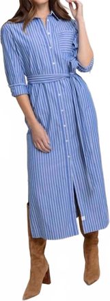 Southern Tide Farren Striped Shirt Dress In Blue Lolite