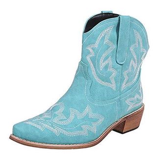 Bottes Fille Doublées Polaire – Marron – Taille UK 3 / EU 36 – Style Cowboy – Zip