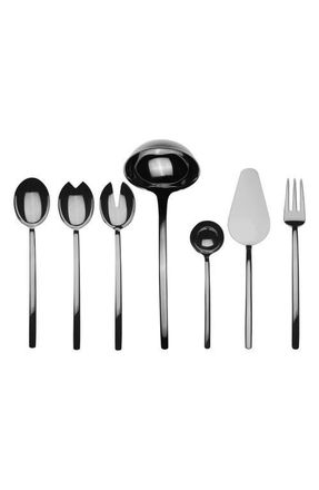 Mepra Due 7-Piece Place Serving Set in Black at Nordstrom