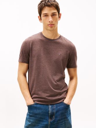 Tommy Jeans T-Shirt TOMMY JEANS TJM XSLIM JASPE HTR TEE EXT, Herren, Gr. XXL, schwarz walnut htr, Single Jersey, Obermaterial: 60% Baumwolle, 40% Polyester, Basic
