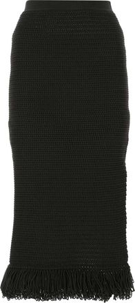 Bottega Veneta Womens Dark Brown Cotton Skirt - Black - Size X-Small