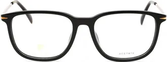 David Beckham Rectangle Black-Gold Acetate Eyeglasses - Black