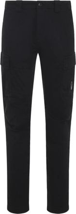 C.P. Company Stretch Satijn Ergonomische Cargobroek - Heren - Slim Fit Broeken - Zwart - L - Satijn - Broeken