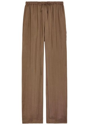 R&oacute;he Houndstooth Straight-leg Trousers - Brown - 34 (UK6 / XS)