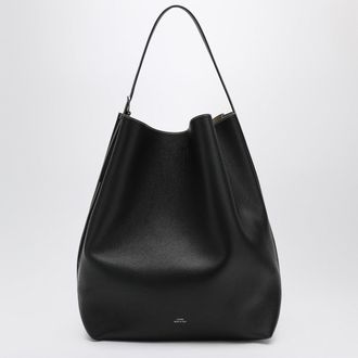 Toteme Black leather tote bag in garnet leather