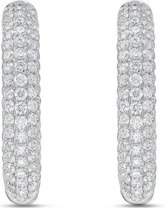 Diana M. Jewels 14KT WHITE GOLD LAB GROWN DIAMOND HOOPS WEIGHING 5.00 CTS TW