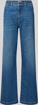 Jake*s Flared Jeans mit Eingrifftaschen in Dunkelblau Melange, Gr&ouml;&szlig;e 34