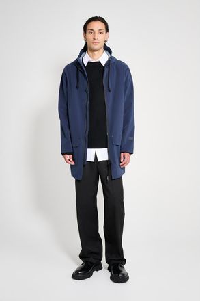 Stutterheim Stockholm Patch Matte Raincoat in Navy at Nordstrom, Size X-Large