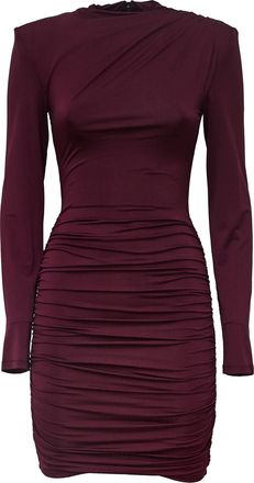 Rotate Draped Mini Dress With Long Sleeves And Fitted Silhouette