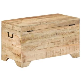 Berkfield Home Storage Chest Solid Rough Mango Wood in Brown