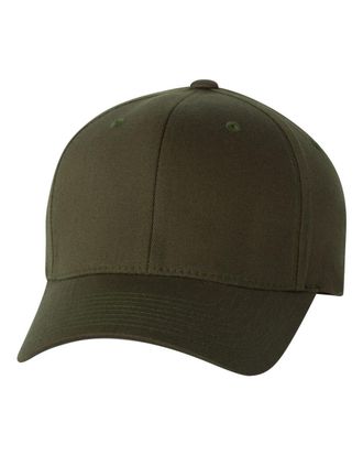 Flexfit Mens Wooly Panel Cap Large/X-Large Olive