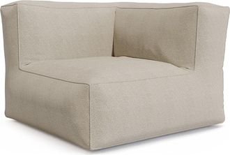 Vente-Unique Sill&oacute;n rinconera de jard&iacute;n en tela boucl&eacute; - Beige - NOUMARA de MYLIA