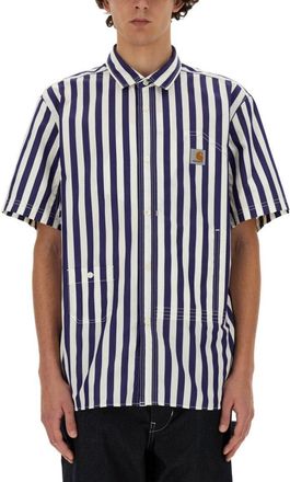 Junya Watanabe Short-Sleeved Vertical Stripe Shirt