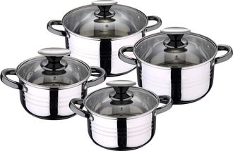 San Ignacio Bateria 8pc Acero Inoxidable Apta Para Inducci&oacute;n Colecci&oacute;n San Ignacio Premiudina