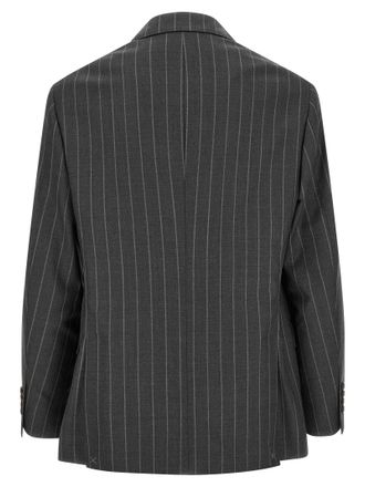 Brunello Cucinelli Mens Gray Virgin Wool Blazer Clothing