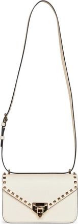 Valentino Garavani Tassen, Dames, Beige, ONE Size, Leer, Rockstud Small Shoulder Bag