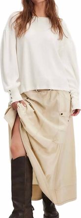 Free People Lapis Cuff Long Sleeve Top In Eggshell
