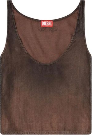 Diesel Tops, Dames, Bruin, L, Ombre-effect Cropped Top