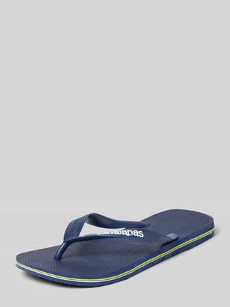 Havaianas Slippers mit Logo-Detail Modell Basil in Dunkelblau, Gr&ouml;&szlig;e 35/36