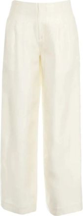 Staud Pierre Pant - Dames - Wijde Broeken - Wit - XS - Wol - Broeken