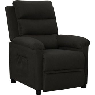 vidaXL vidaXL Poltrona Reclinabile in Tessuto Nero