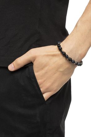 Ferragamo Branded Bracelet, Mens, Black