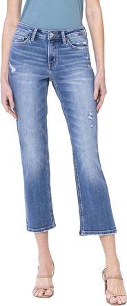 Flying Monkey Jojo Mid Rise Crop Straight Jean In Dawn