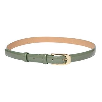 Ines De La Fressange Aurelia fijne riem - Dames - Riemen - Groen - 95 CM - Leer - Accessoires