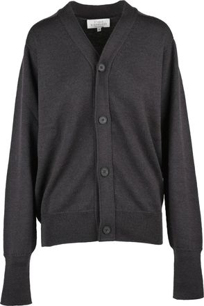 STUDIO NICHOLSON Red V-Neck Extrafine Merino Wool Cardigan