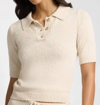 Onia Cotton Boucle Polo In Natural