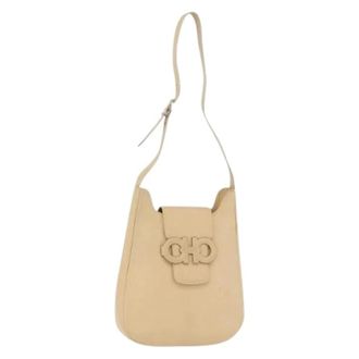 Ferragamo Pre-owned Shoulder Bags, female, Beige, Size: ONE SIZE Pre-owned Shoulder Bag