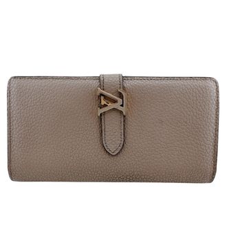 Louis Vuitton Taurillon Beige Leather Long Wallet (Bi-Fold) (Pre-Owned)
