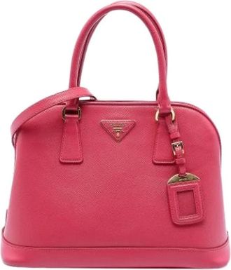 Prada Pre-owned Handbags, female, Pink, Size: ONE SIZE Pre-owned Saffiano Satchel