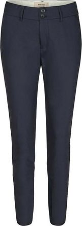 Mos Mosh Nachtbroek met Ribboorden in Marineblauw - Dames - Chinos - Blauw - S - Katoen - Broeken