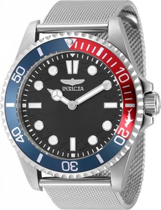 Invicta Pro Diver Quartz Black Dial Pepsi Bezel Mens Watch 49689