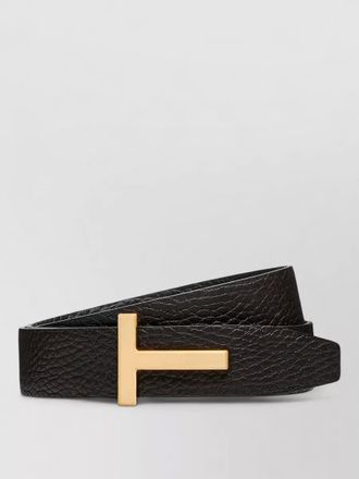 Tom Ford t buckle belt textured leather design