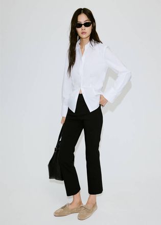 Mango Camicia popeline avvitata bianco - Donna - XXS - MANGO