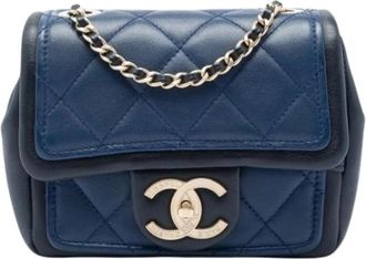 Chanel Pre-owned Vintage Crossbody Bag - Dames - Vintage Schoudertas - Blauw - ONE Size - Leer - Vintage