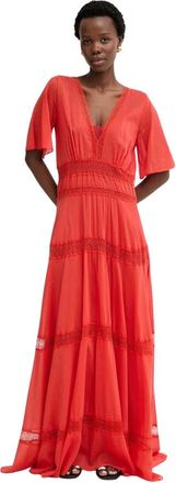 Forte_Forte Maxi Jurk - Dames - Avondkleed - Rood - L - Kleedjes