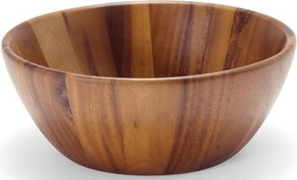 Andrea House Serviersch&uuml;ssel Ensalada aus Akazienholz in Nussbaum Optik &oslash; 25 x 10 cm