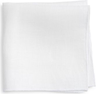 Clifton Wilson Linen Pocket Square in White at Nordstrom