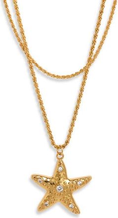 Frasier Sterling Sea Star Layered Pendant Necklace in Gold at Nordstrom