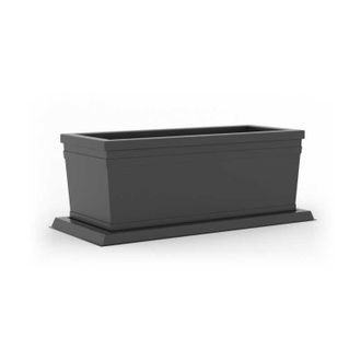 Monacis Maceta Decorativa Cl&aacute;sica Tradicional 80x40 Cm Y 34 Cm De Alto, Fabricada En Pol&iacute;mero Resistente De Color Antracita Para Plantas De Jard&iacute;n Y Terraza